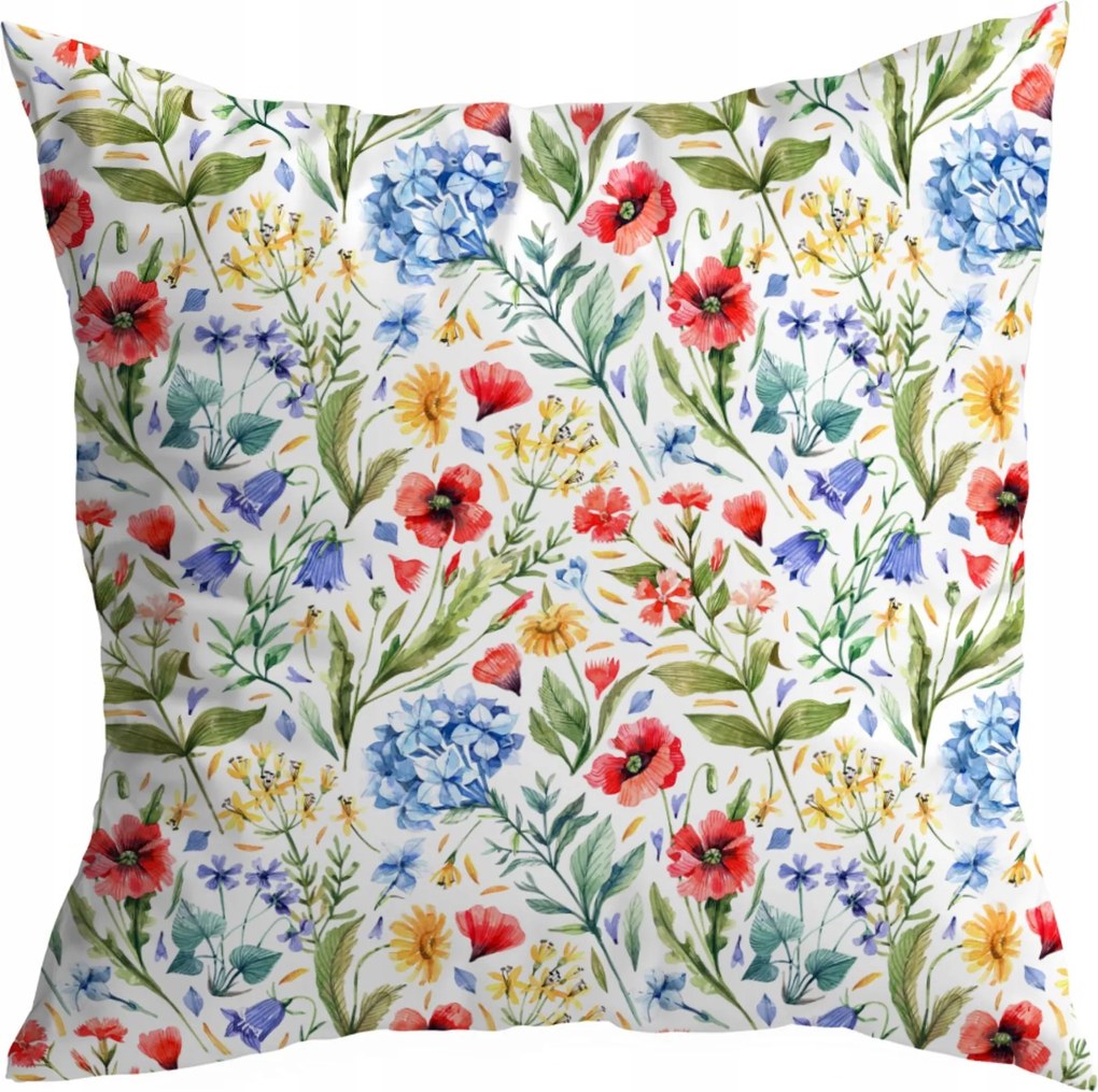 Tavaszi Díszpárnahuzat 45X45 CM Tavasz Mezei Virágok Színek Minta 379