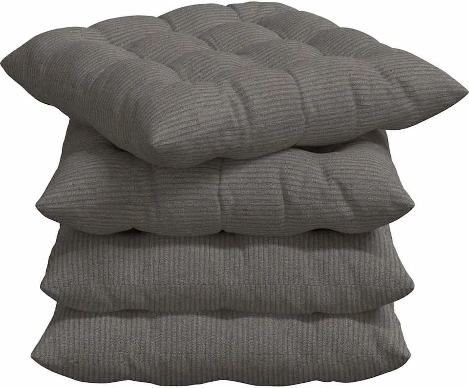 vidaXL Ülőpárnák 4 pcs Világosszürke 40 x 40 x 6 cm Bársonyos szövet