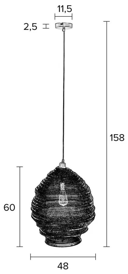 Lena fekete függőlámpa, ø 48 cm - White Label