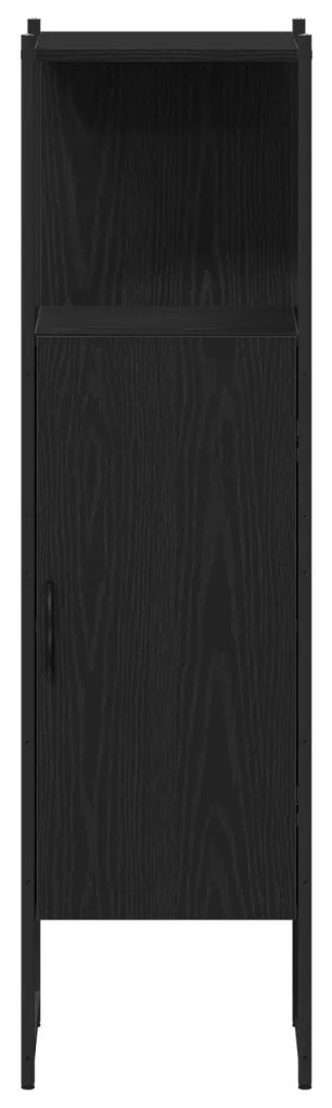 vidaXL Fürdőszoba bútor szett polcokkal 4 pcs Fekete tölgy Faanyag