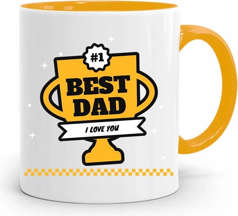 Sárga Bögre Apák Napi Ajándék Best Dad fényképes nyomtatással