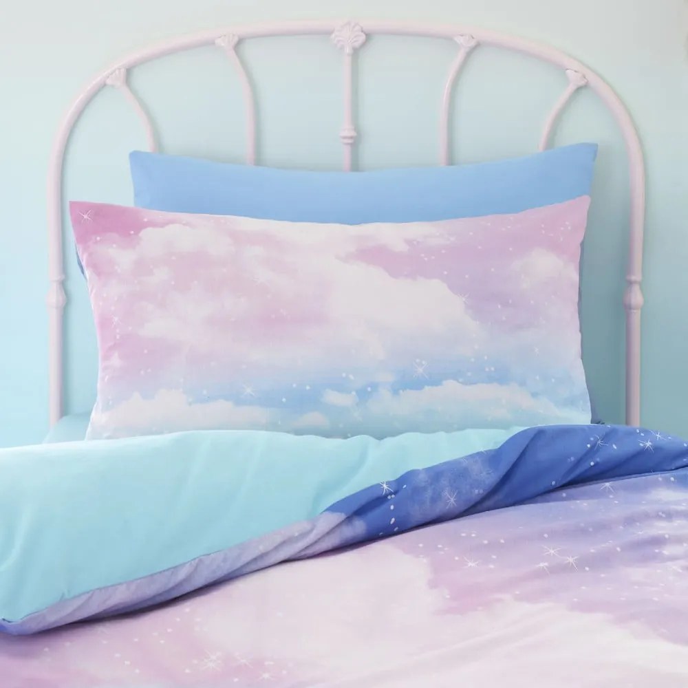 Kék-rózsaszín egyszemélyes gyerek ágyneműhuzat 135x200 cm Ombre Rainbow Clouds – Catherine Lansfield
