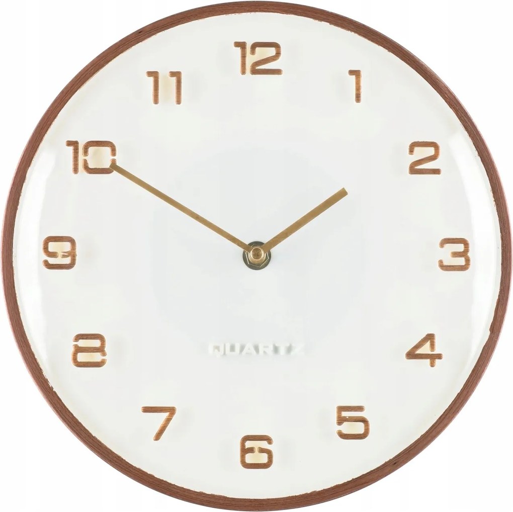 Falióra Kerek Falra Akasztható Ø 25 cm Karóra Barna Kerettel