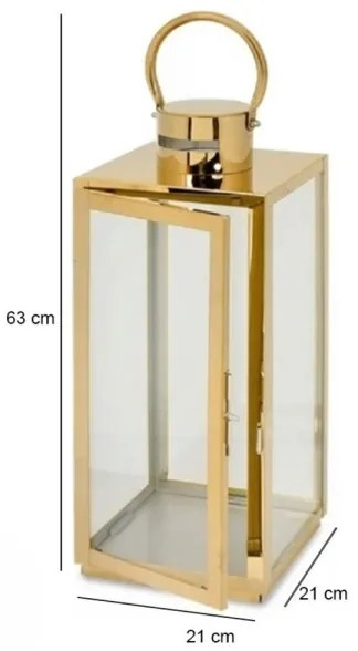 63 cm magas aranyszínű dekoratív lámpás