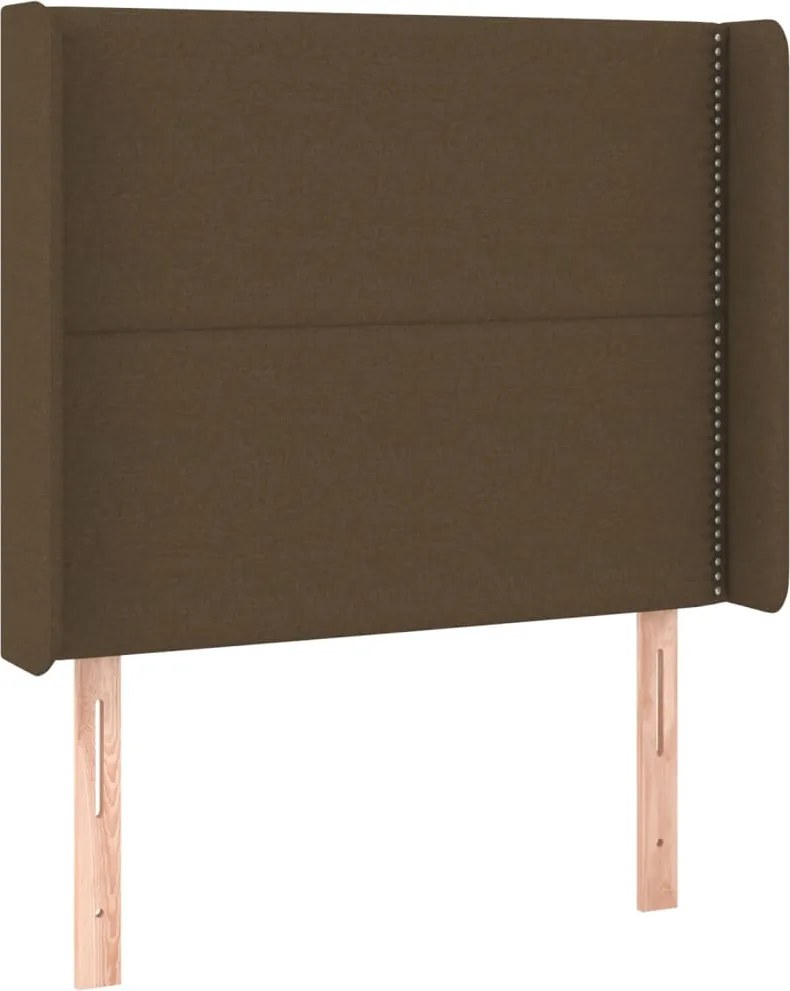 vidaXL sötétbarna szövet fejtámla szárnyakkal 93x16x118/128 cm