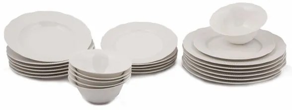 24 db-os étkészlet, fehér porcelán