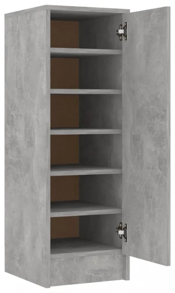 betonszürke szerelt fa cipősszekrény 32 x 35 x 92 cm