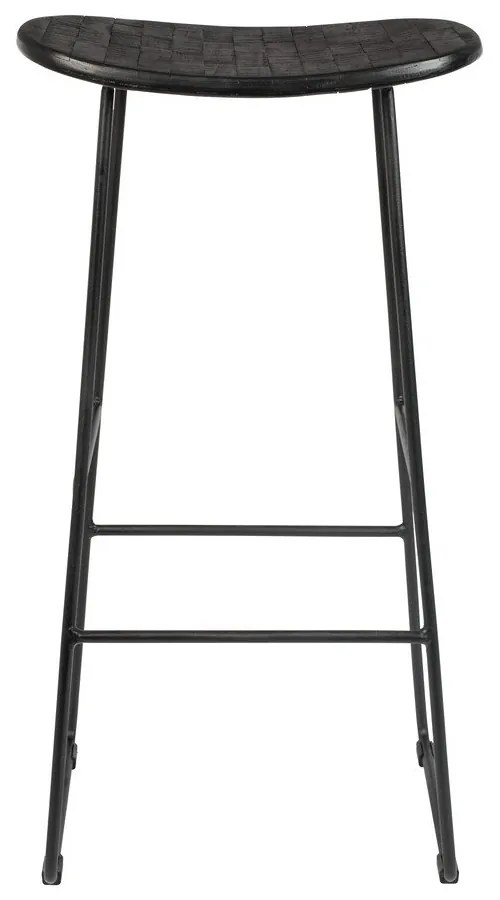 Fekete teakfa bárszék (ülésmagasság 76 cm) Tangle – White Label