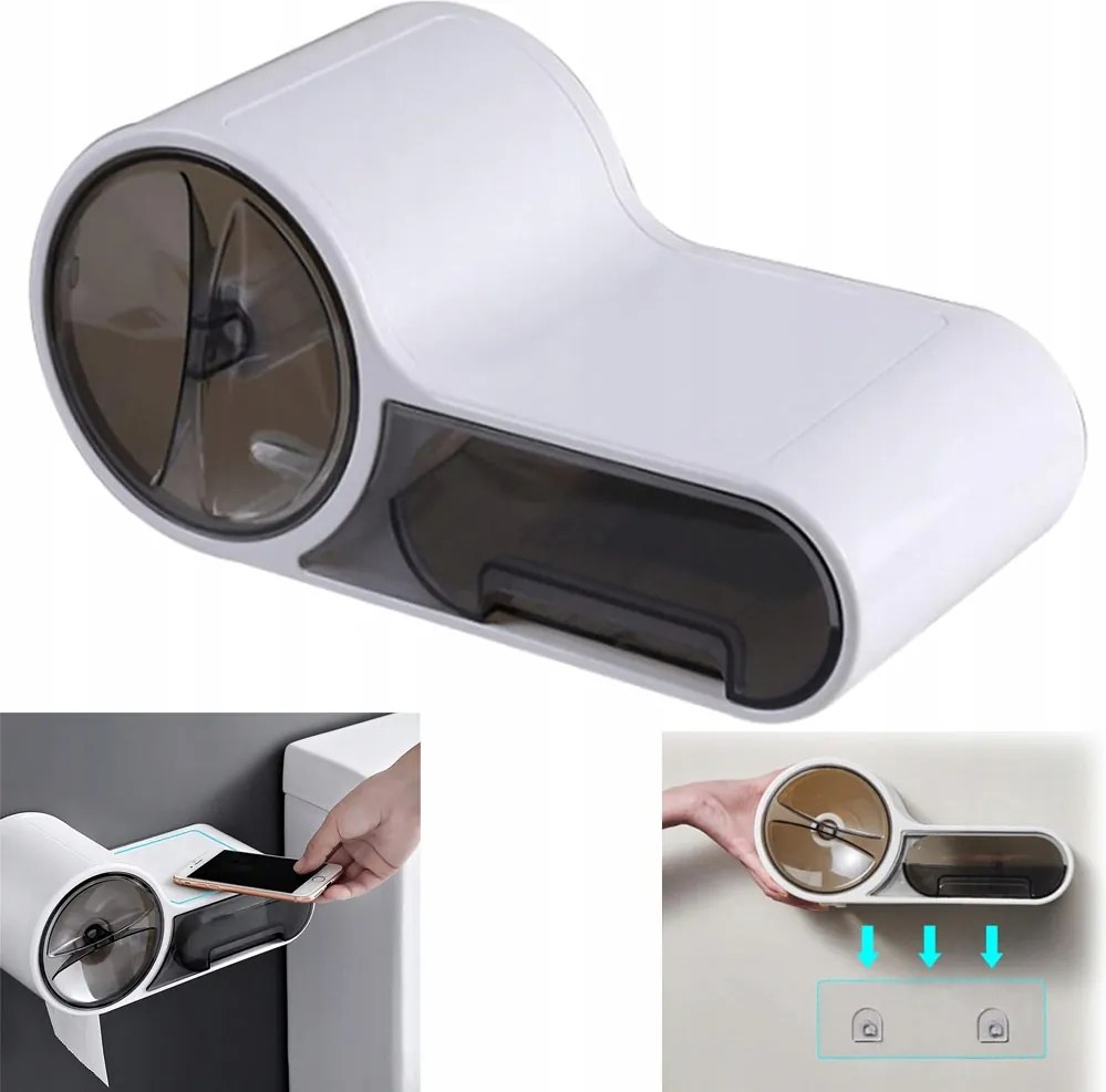 Wc-papír Tartó Fúrás Nélkül, Polccal