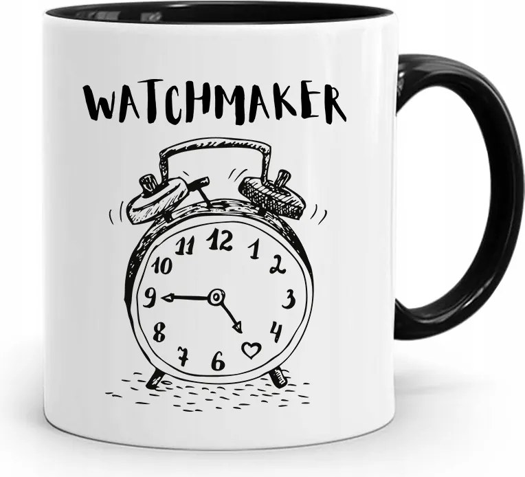 Fekete Bögre Watchmaker Órakészítőnek, fényképes nyomtatással