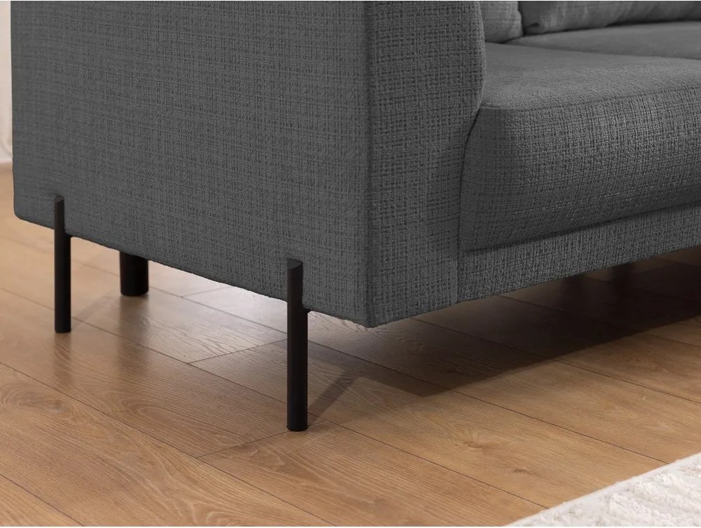 Sötétszürke zsenília sarokkanapé (jobb oldali-L alakú) Mauris – Ropez