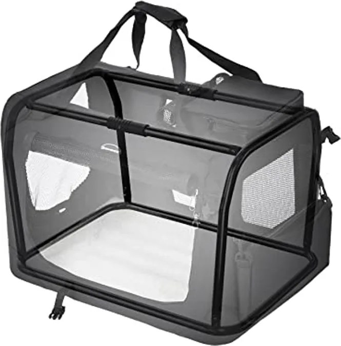 Összecsukható kisállathordozó 91 x 63 x 63 cm, XXL-es kutyaszállító, fekete