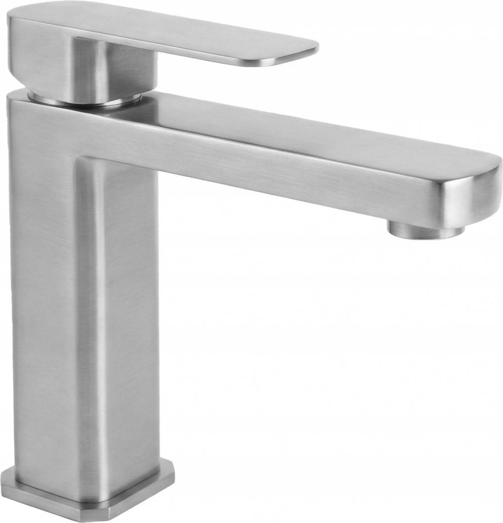 Mosdó csaptelep Nikkel Csiszolt Alacsony 17 cm Ezüst