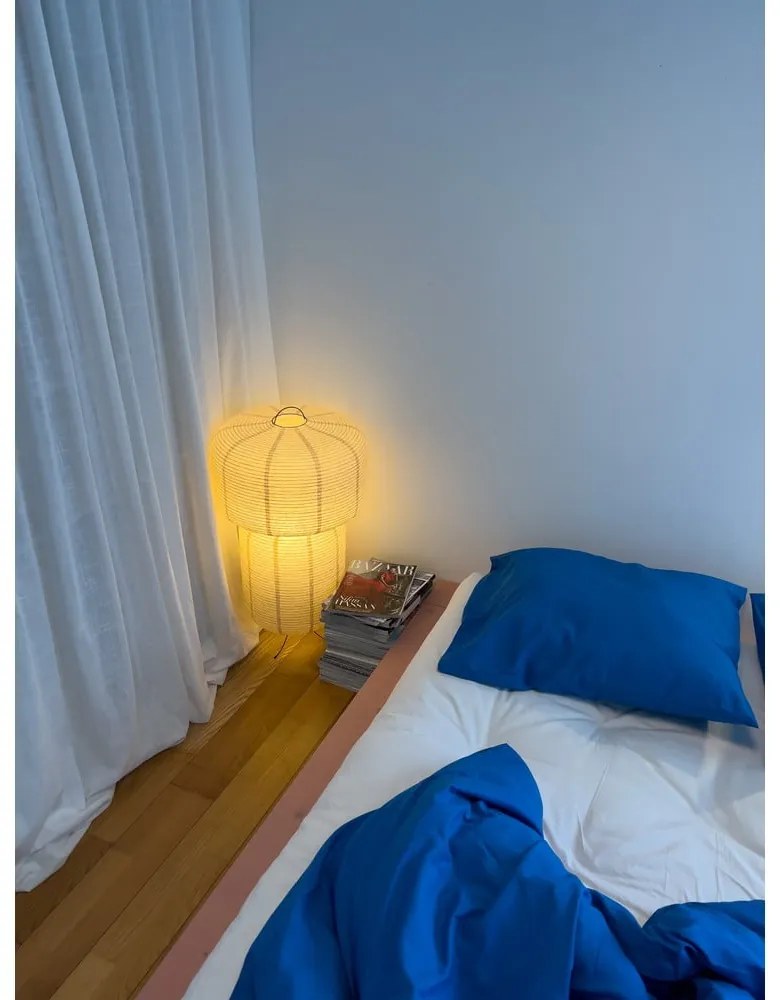 Világos rózsaszín borovi fenyő franciaágy ágyráccsal 160x200 cm Japan – Karup Design