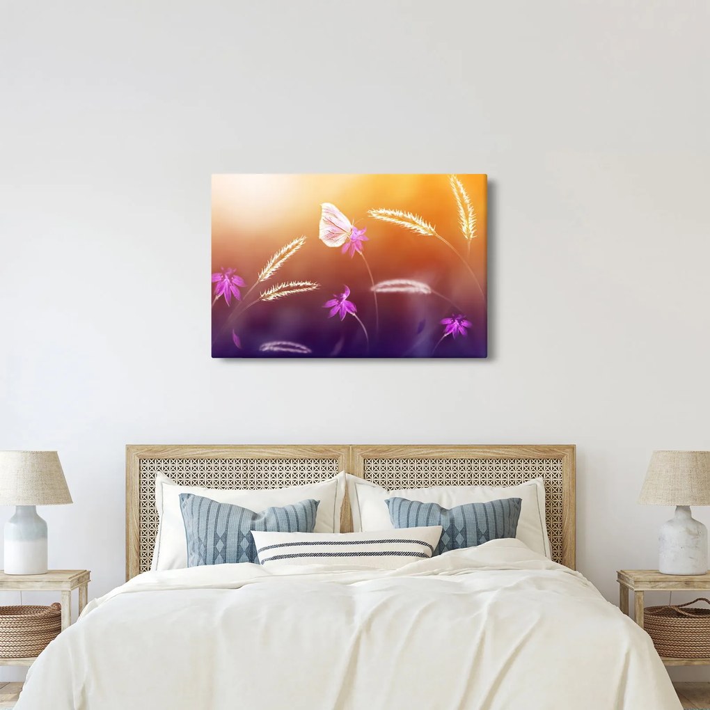 Kép - Rózsaszín pillangó (90x60 cm)