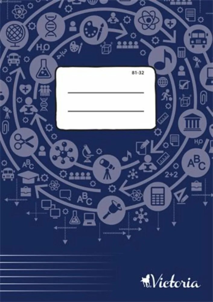 Füzet, tűzött, A4, vonalas, 32 lap, VICTORIA PAPER Circle 81-32 (ISVF8132U)