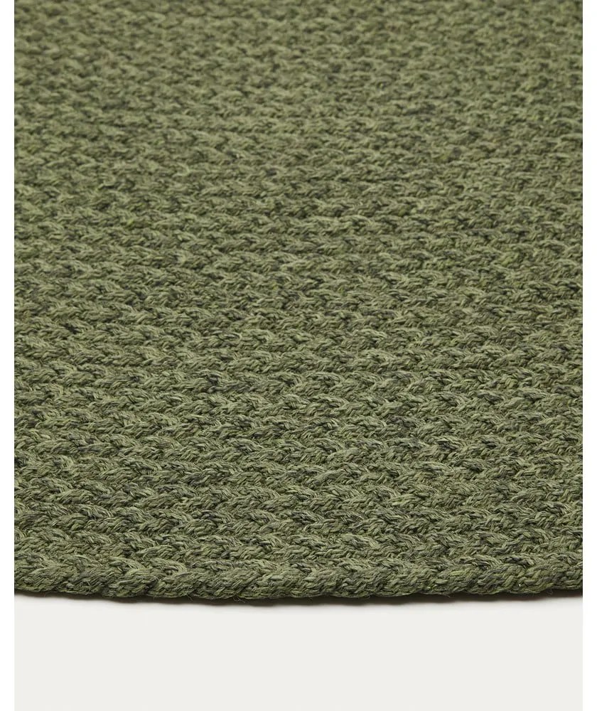 Zöld kerek kültéri-beltéri szőnyeg újrahasznosított szálakból ø 150 cm Despas – Kave Home