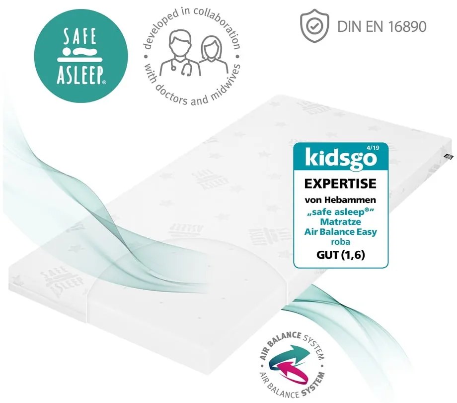 Levehető huzatos gyerek hab matrac 70x140 cm Comfort Air Roll – Roba