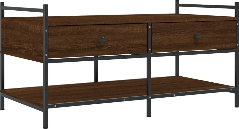 vidaXL barna tölgyszínű szerelt fa dohányzóasztal 99x50x50 cm