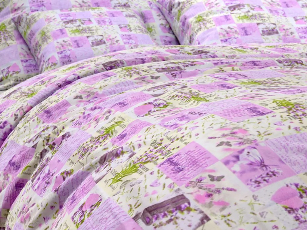 Pamut ágynemű LAVENDER lila szállodai zseb Ágyneműhuzat mérete: 70 x 90 cm | 140 x 200 cm