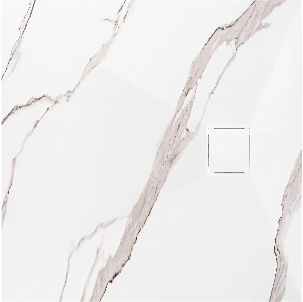 Zuhanytálca Magnum CARRARA WHITE 90x90
