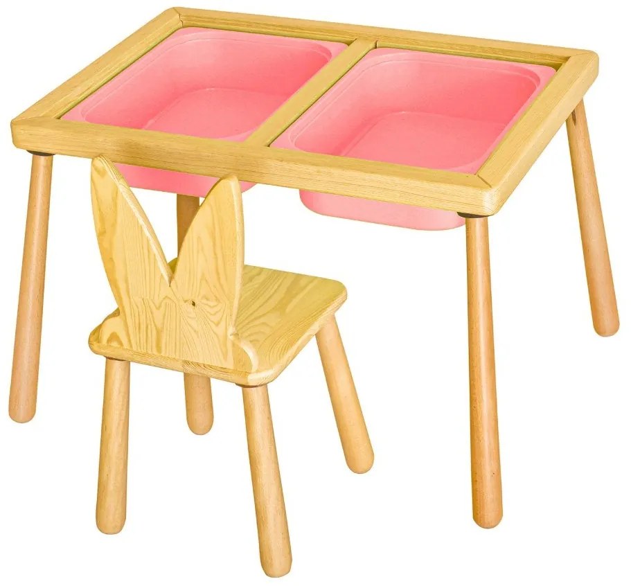 Gyerekasztal székekkel Table and Chair - Pink