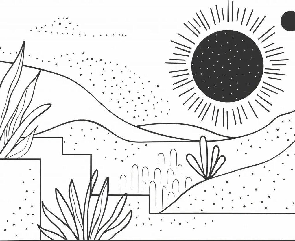 Poszter 60x50cm Lineáris Tájkép