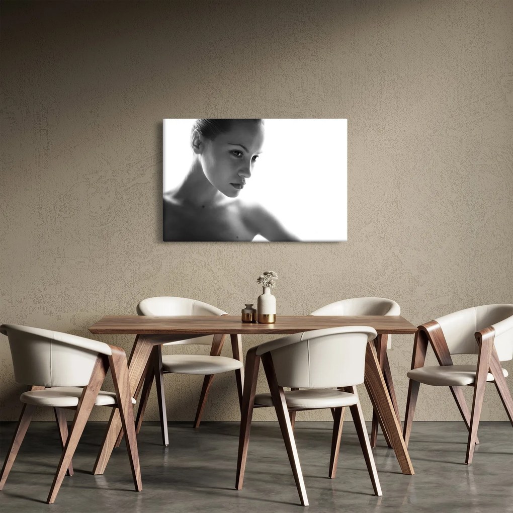 Kép - fekete-fehér portré egy nőről (90x60 cm)
