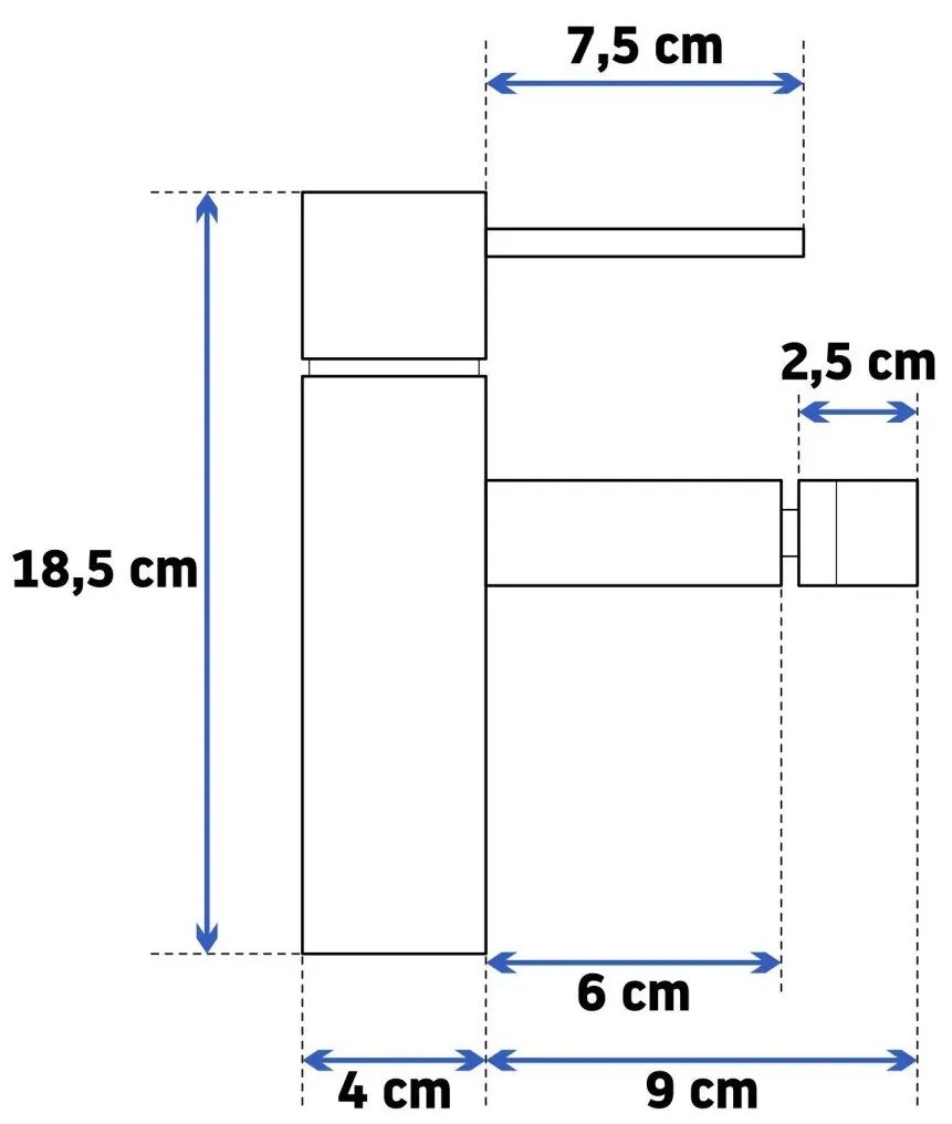 Rea TESS - bidé csaptelep, fekete, REA-B5006