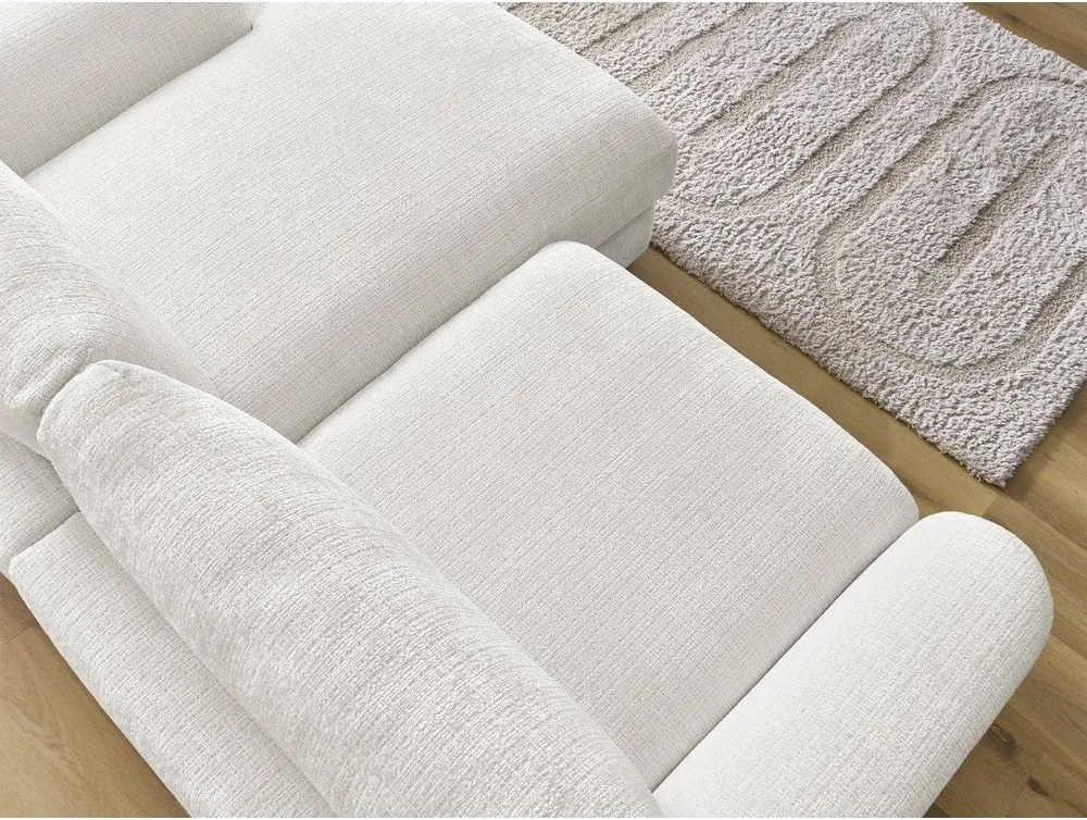 Fehér zsenília sarokkanapé (jobb oldali-heverő résszel) Leonore – Bobochic Paris