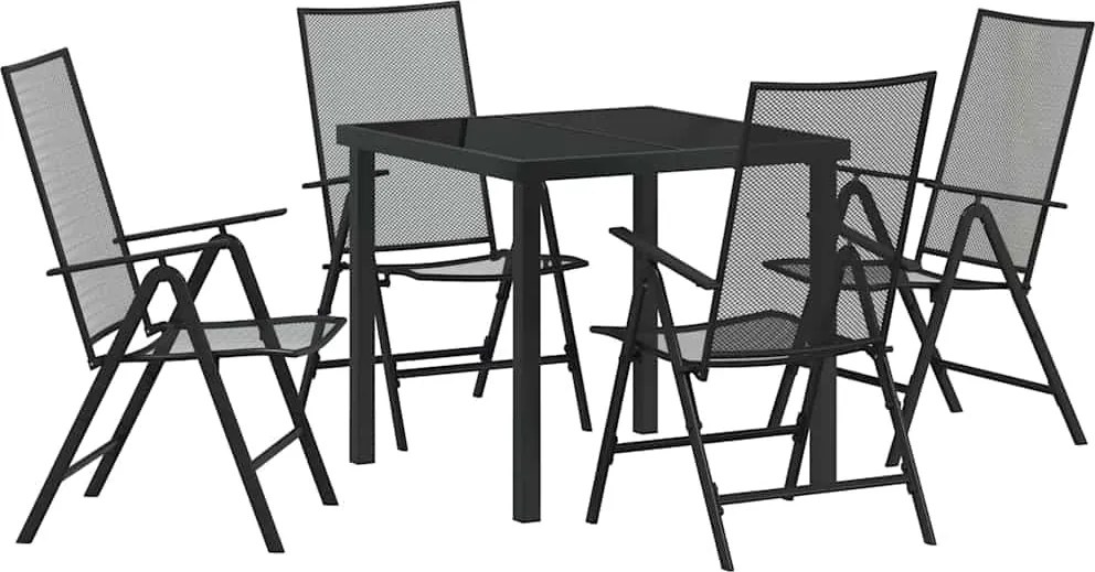 vidaXL Kert étkező szett 5 pcs Antracit Porszórt acél
