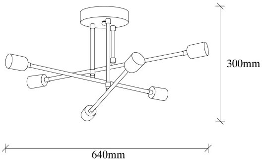 Csillár FLOWER 6xE27/40W/230V