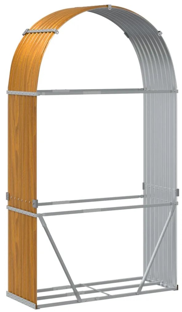 fautánzatú horganyzott acél rönktartó 120 x 45 x 210 cm