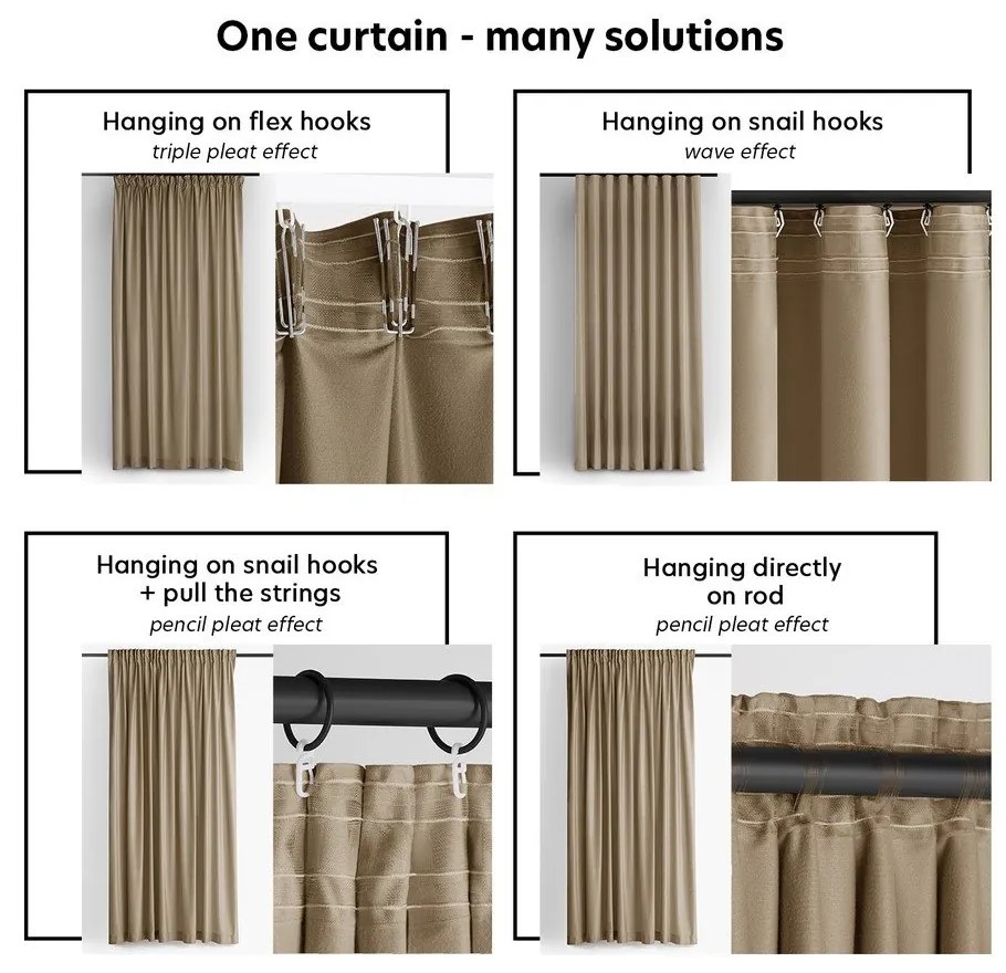 Bézs bársony dimout (részleges sötétítő) függöny 530x270 cm Velto – Filumi