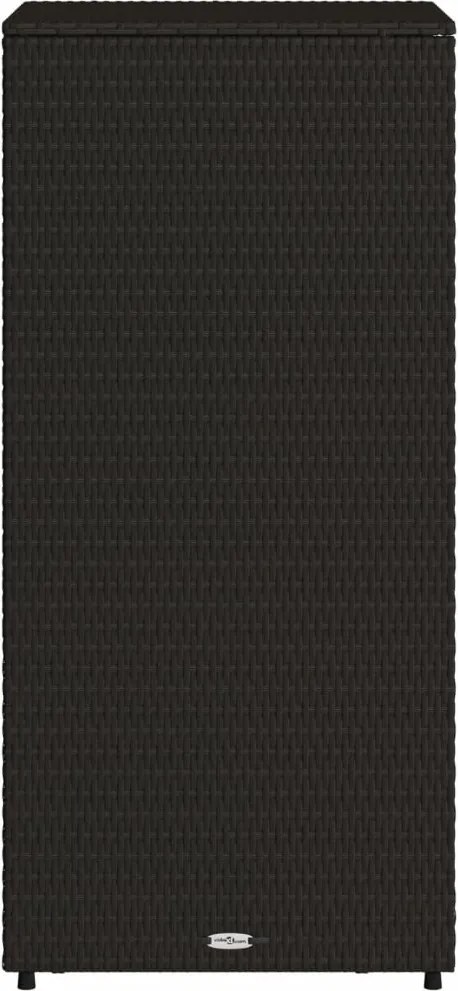 vidaXL fekete polyrattan kerti tárolószekrény 50 x 55 x 115 cm