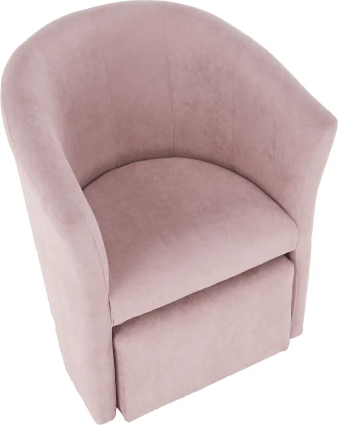 Klub fotel puffal, rózsaszín, ROSE