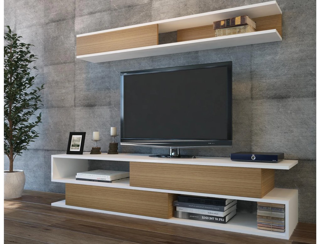 Nappali fal Simpsonic (teak + fehér) . 1102577