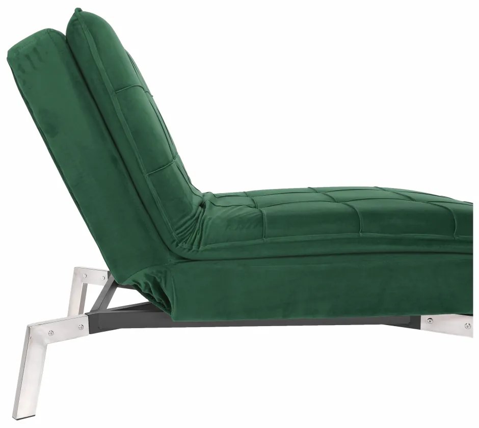 Fotel ágyfunkcióval, smaragd/króm, REMAN