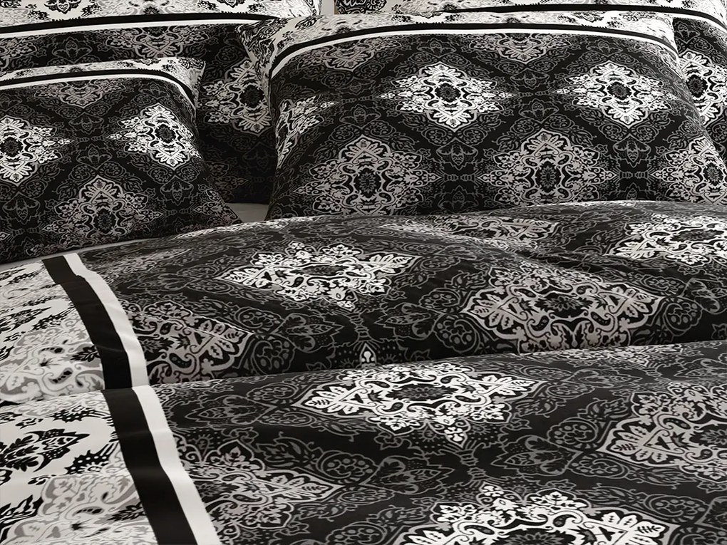 NISCHA szürke pamut ágyneműhuzat