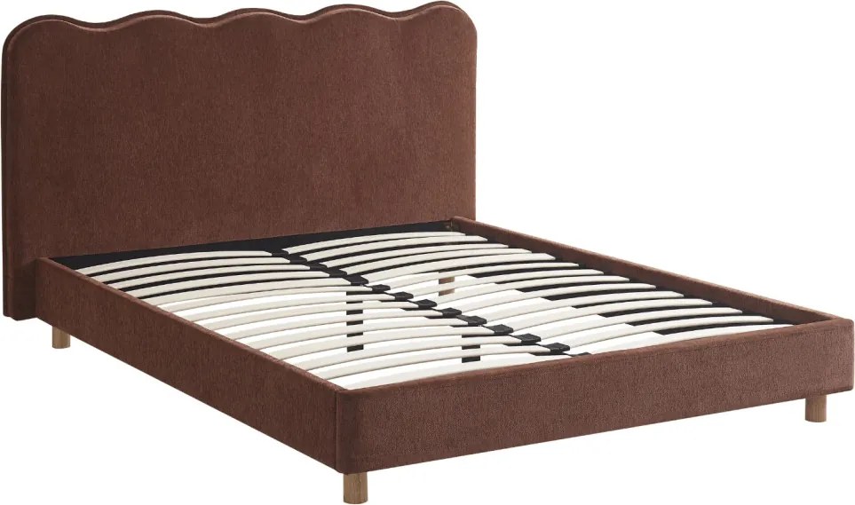 Ágy 160x200 cm méretben, vörösesbarna színben IZMIR