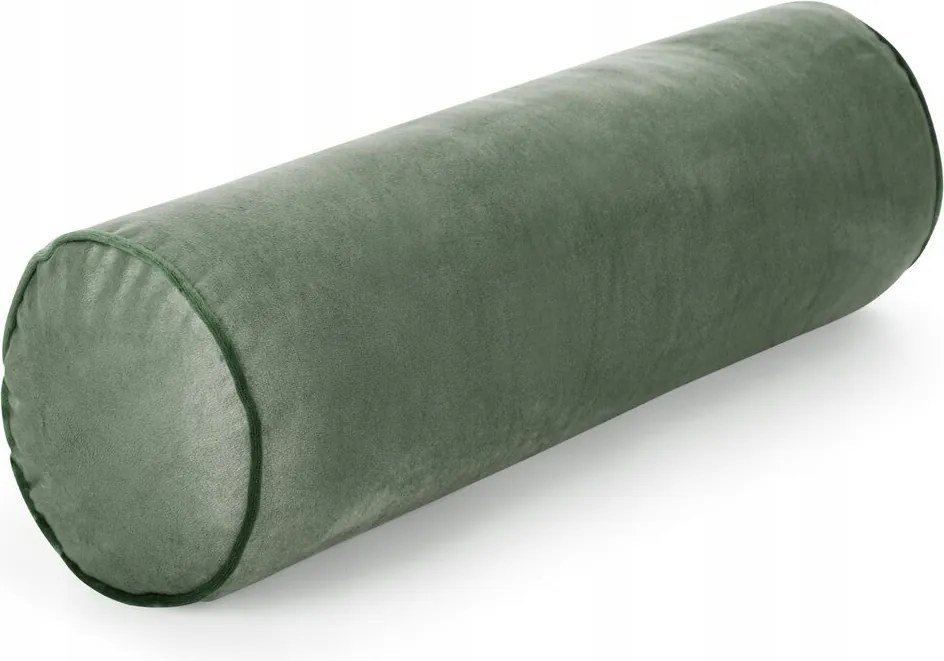 Dekoratív párnahuzat henger GAJA5 15x45 Eurofirany olívazöld szegéllyel