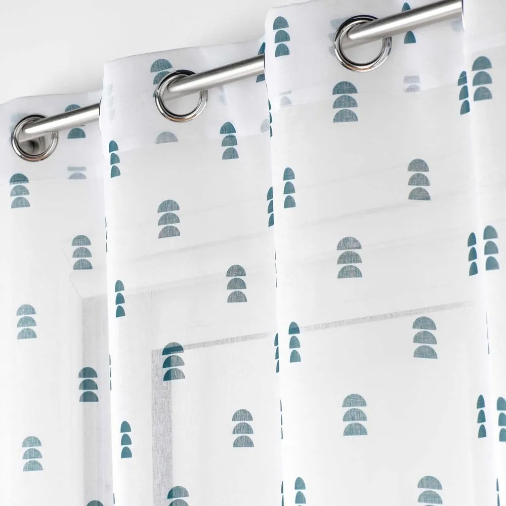 Fehér-kék átlátszó függöny 140x240 cm Geokid – douceur d'intérieur