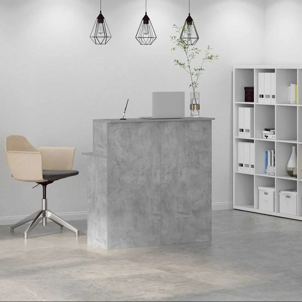 recepciós pult betonszürke 100x50x103,5 cm szerelt fa