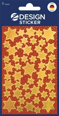 Matrica, 2 ív, 76x120 mm, AVERY ZWECKFORM, Z-Design No.52806, arany csillagok (AY52806)