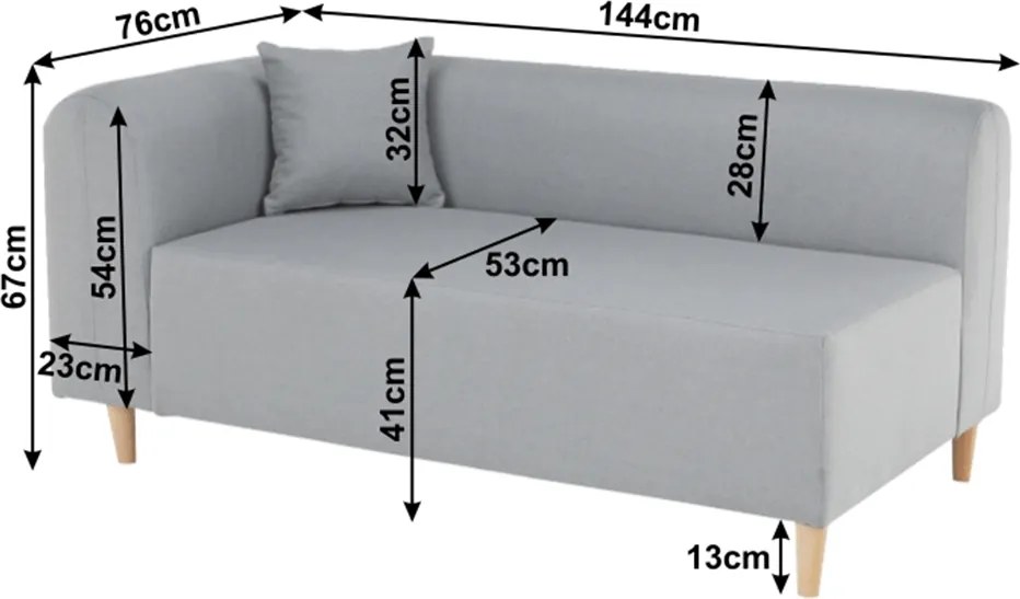 Kanapé, szürke, balos, BROKEN