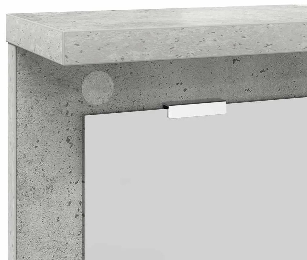 Fali Kabáthorog polcokkal Beton szürke 85 x 10 x 45 cm Faanyag