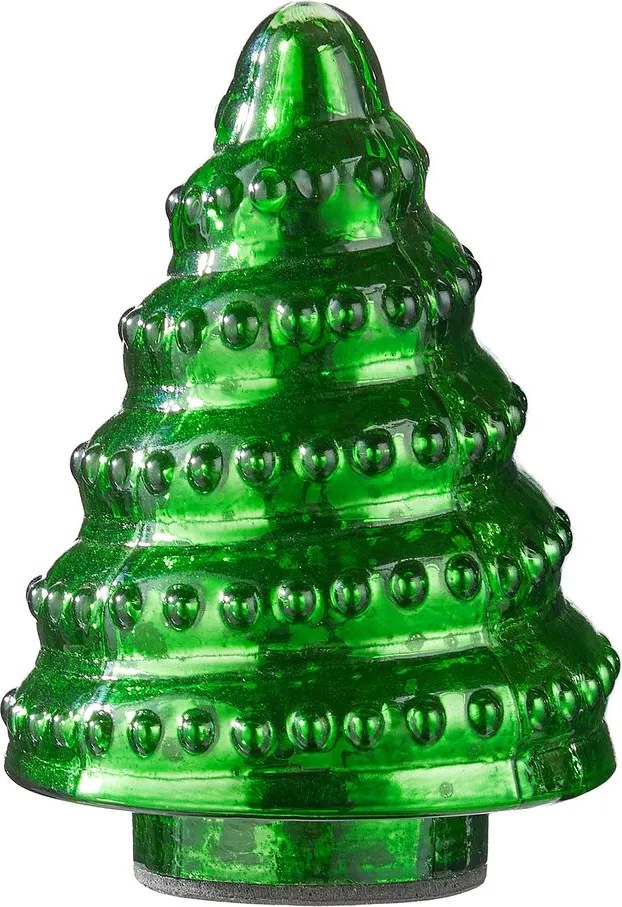 X-MAS üveg fenyő 10 cm , zöld