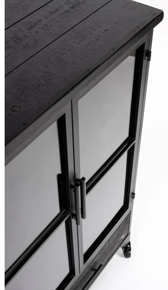 Fekete fém tálalószekrény 65x105 cm Ferre – White Label