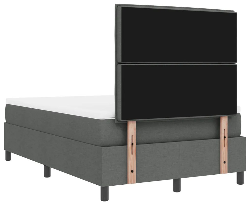 Box Spring Ágy Matraccal Sötétszürke Kétszemélyes Szövet