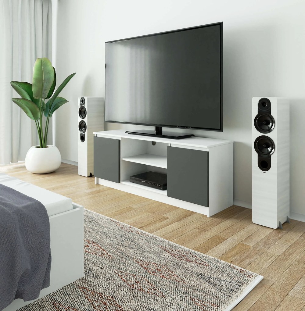 TV asztal Kenji (fehér + szürke). 1070723